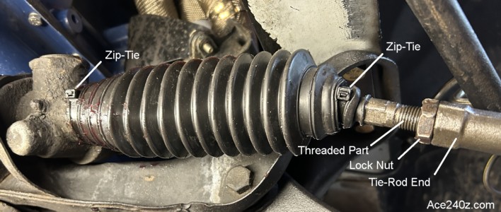 240z Steering Rack Boots